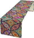 Boho Floral Table Runner,Colorful Flower Retro Bohemian Table Cloth Kitchen Dining Table Home Party Decoration 13x36 Inch