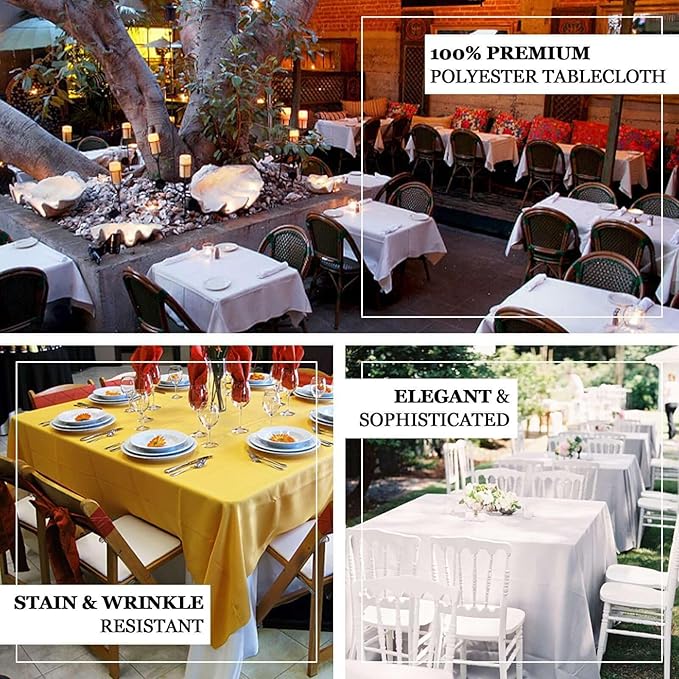Efavormart 90" Nude Wholesale Linens Polyester Square Linen Tablecloth for Kitchen Dining Catering Wedding Birthday Party Events