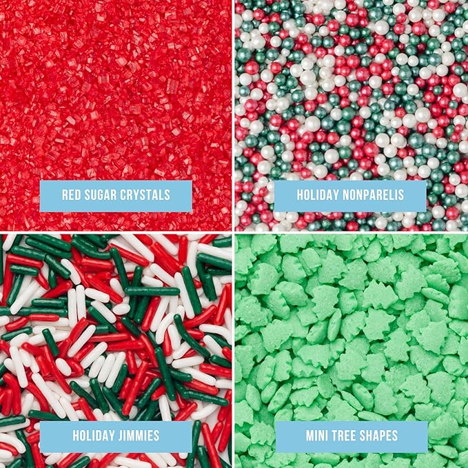 Sprinkles 6-Cell Christmas Variety Pack, 10.9 oz Resealable Organizer