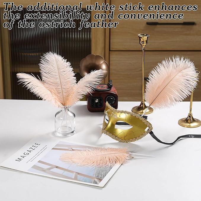 SOGUGOM Light Salmon Ostrich Feathers - 30PCS 6-8 inch Small Ostrich Feathers Kit for Wedding Decorations, Hats and DIY Projects(Light Salmon)