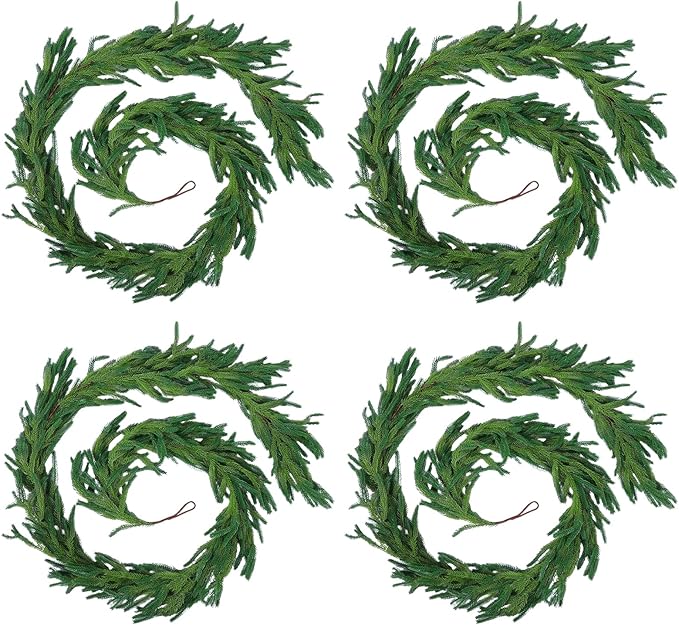 Garlands: 2-Pack Norfolk Pine Artificial Greenery, 9 Ft Each, Green