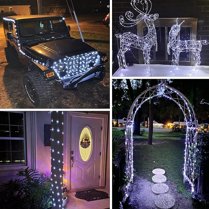 66Ft 200LED Fairy Lights Plug in with Remote, Waterproof String Lights Outdoor & Indoor 8 Modes with Timer, LED Twinkle Lights for Girl's Room Garden Patio Halloween Christmas Decorations (Cool White)