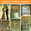 Tulle Backdrop Curtain with String Lights, 10x10ft – Green