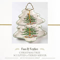 Cake Stand 2-Tier Porcelain Tree Server with 10 and 8 Inch Plates