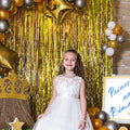 Foil Curtain Backdrop Metallic Tinsel Foil Fringe, 20 Pack – Gold