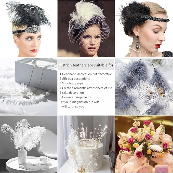 THARAHT Purple Ostrich Feathers 24pcs Natural Bulk 8-10Inch 20cm-25cm for Crafts Wedding Party Centerpieces Halloween and Home Decoration Feather