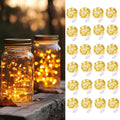 24 Pack Fairy Lights Battery Operated String Lights-3.3ft 20 LED Silver Wire Warm White for Wedding,Party,Table Centerpieces,DIY Crafts,Mason Jars Decor