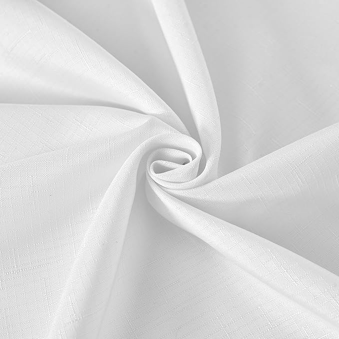 Fitable Faux Linen White Tablecloths 60 x 84 Inch - 2 Pack Textured Table Clothes for Rectangle Tables, Wrinkle-Proof Faux Burlap Table Covers for Dining, Farmhouse, Outdoor Picnic, Camping