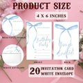 Bow Birthday Invitations Blue Ribbon Bow Birthday Party – Blue