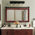 COGOOD Farmhouse Bathroom Mirror - 49 x 30 Large Rectangle Barn Door Mirror for Vanity, Bedroom, Living Room Wall Decor (Espresso)