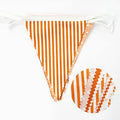 Stripe Dot Triangle Flag Fabric Banner Cotton Pennant, 32Ft – Orange