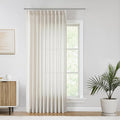 Vision Home Natural Pinch Pleated Semi Sheer Curtains Textured Linen Blended Light Filtering Window Curtains 90 inch for Living Room Bedroom Patio Pinch Pleat Drapes with Hooks 1 Panel 60" Wx90 L