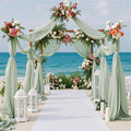 1 Panels Wedding Arch Draping Fabric Sheer Backdrop Curtain – Sage Green