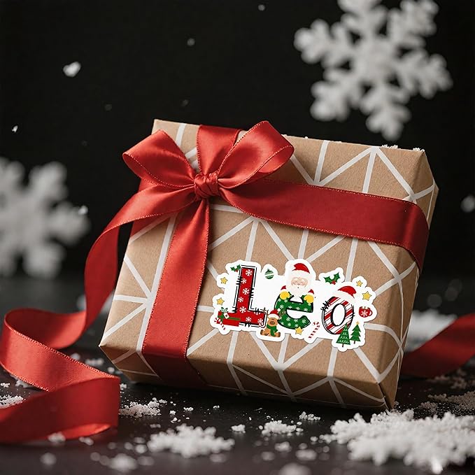 Personalized Christmas Stickers Custom Santa Claus Name Stickers Label for Gifts Box Package Envelope Seals Cards Christmas Gifts Tag for Family Kids A Sheet