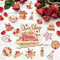 40th Anniversary Cruise Door Magnets Decorations Gold Happy 40th – Red