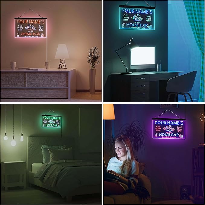 ADVPRO Personalized Your Name Custom Home Bar Beer Established Year Dual Color LED Neon Sign Blue & Yellow 16 x 12 Inches st6s43-p1-tm-by