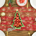 Gold Snowflakes Christmas Gauze Table Runner 10FT, 120 Inch – Red