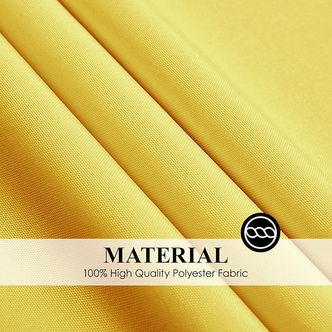Tablecloths, Round Yellow Polyester, 120 Inch, Washable, Pack of 6