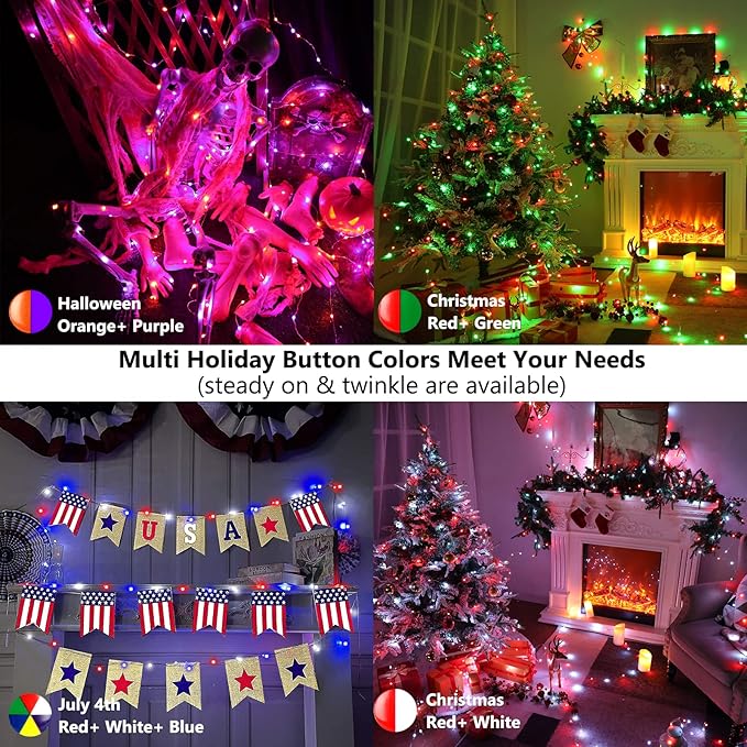 Indoor String Lights, 200 LED Color Changing Copper Fairy Lights