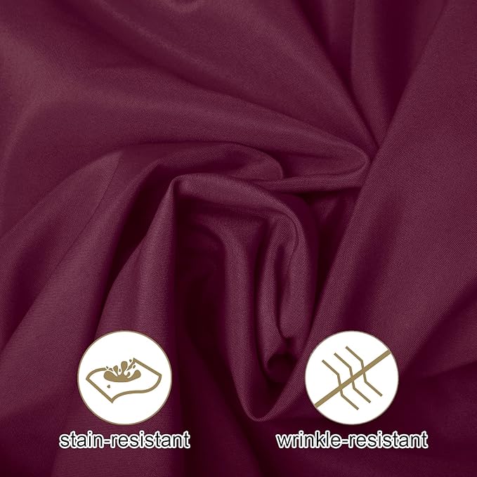 Ascoza 2pack 60x120 Inch Burgundy Rectangular Tablecloth 6 Feet Table Cloth in Polyester Fabric for Wedding/Banquet/Restaurant/Parties