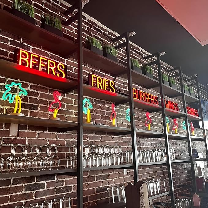 SpellBrite BEER & WINE Sign | Beer-Related Sign with Neon Look, White LED Light Source | 22.0" x 15.0"