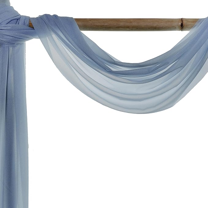 Sheer Chiffon Fabric Panels in Dusty Blue, 4 Pack, 30 x 20 Ft