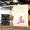Acrylic Sign Holder with Wood Base Vertical and Slant, 8.5x11 Inch