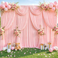 Backdrop Curtains in Blush Pink, 8 Panels 5ft x 12ft Wrinkle-Free Fabric