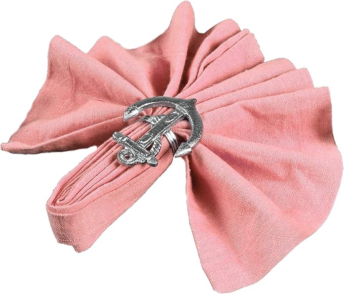 Napkin Rings Set of 12 in Antique Silver Aluminum