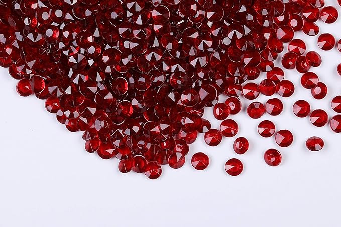 2000pcs Platic Acrylic Gems Fake Acrylic Diamonds Vase filler Beads Faux Diamond Crystals Jewels For Makeup brushes holder Table Scatter Confetti Party Arts Crafts Birthday Wedding Decor