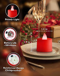 LED Tea Lights, 24 Pack – Red