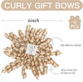 Gift Wrap Bows, Champagne Satin 6 Pack with Self-Adhesive Backing for Wrapping