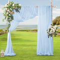 2 Panels Wedding Arch Draping Fabric Sheer, 30" X 20Ft – Light Blue