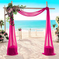 MDS Halloween Chiffon Draping Fabric - 1 Panel, 30" Wide x 50ft Long - Sheer Spooky Arbor & Canopy Drapery for Haunted House Backdrops, Party Ceilings, DIY Costumes & Themed Events - Hot Pink