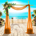 MDS Halloween Chiffon Draping Fabric - 1 Panel, 30" Wide x 30ft Long - Sheer Spooky Arbor & Canopy Drapery for Haunted House Backdrops, Party Ceilings, DIY Costumes & Themed Events - Orange