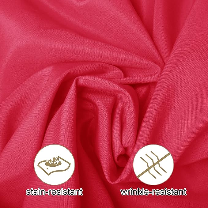Ascoza 2pack 60x102 Inch Red Rectangular Tablecloth 6 Feet Table Cloth in Polyester Fabric for Wedding/Banquet/Restaurant/Parties
