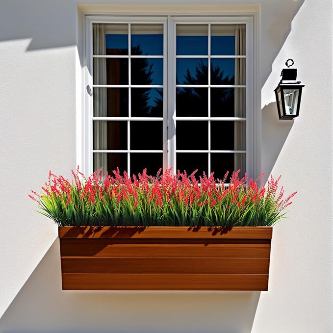 Artificial Greenery Plants, 12 Bundles 17-Inch Faux Grass Stems