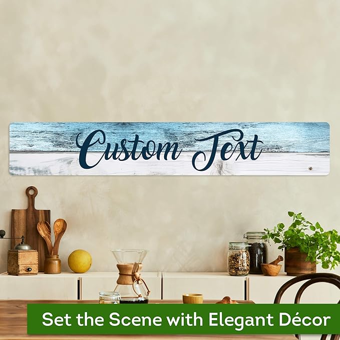 Custom Sign, Custom Street Sign, 11 Font Colors, 13 Font Styles, 4 Hole Options, 22 Sizes, 6x36 Inches, Rust Free DiBound, Fade Resistant, Made in USA by My Sign Center (Coastal)