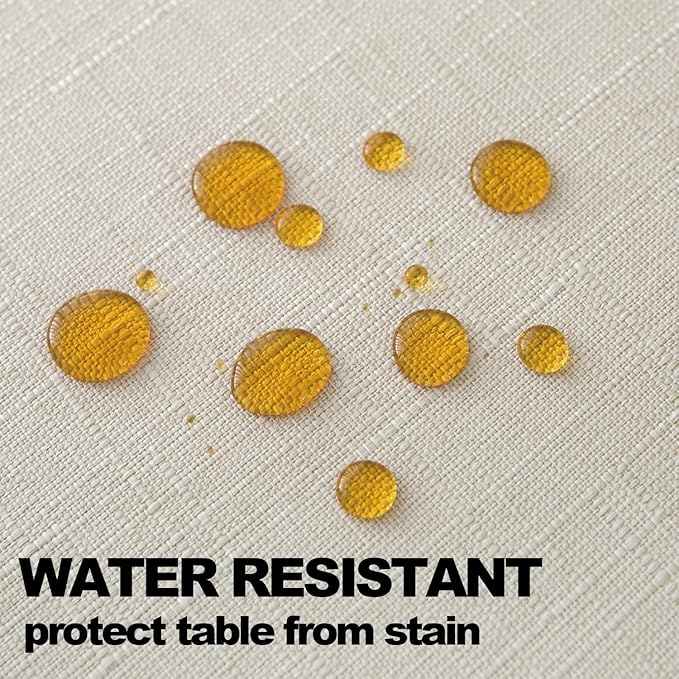 NLMUVW Ivory Tablecloth for Rectangle Tables 84 Inch, Linen Table Cloth Rustic Water Resistant Farmhouse Table Cover for Kitchen Dining Coffee, 54 x 84 Inch