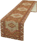Boho Bohemia Style Orange Table Runner, Country Rustic Farmhouse Magical Abstract Print Pattern for Home Kitchen Table Decor Dining Coffee Room Garden Party Decor 13x60in