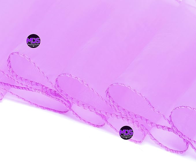 Dining Chair Slipcovers, 200-Pack Light Purple Organza Sashes, 7x108 Inch