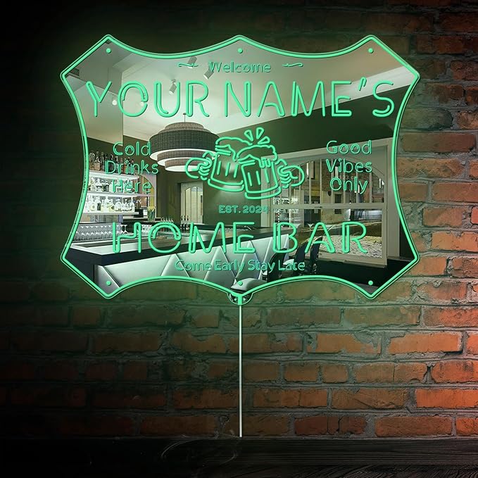 ADVPRO Personalized Your Name Home Bar RGB Dynamic Glam LED Sign - Cut-to-Edge Shape - Smart 3D Decoration - Multicolor Signage st06s43-fnd-p11d-tm-c