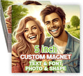 KETABAO – 5" Personalized Square Magnetic Photo Picture Frames - Custom Refrigerator and Car Magnets for Decorations and Gifts