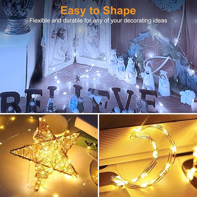 btfarm 6 Pack Fairy Lights Battery Operated [3 Modes], 7ft 20 Led Twinkle Lights String Lights Waterproof Bulk Small Mini Silver Wire for Christmas Mason Jars Wedding Table Centerpiece