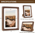 Wooden Picture Frames USA-Sourced Walnut Wood Solid Wood, 5x7 – Natural