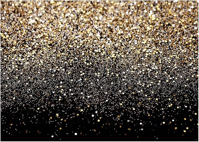 WOLADA Black and Gold Backdrop Golden Glitter Backdrop for Photography Wedding Birthday Baby Shower Party Photo Studio 10x8FT 11176
