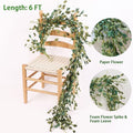 Fall Garland Artificial Flower Garlands Fake Wildflower Floral, 6 Feet