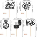 He Asked She Said Yes Cupcake Toppers Love I Do Diamond Ring, 30 PCS