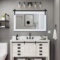 Farmhouse Bathroom Mirror, 41" X 30" Rustic Barn Door Mirror