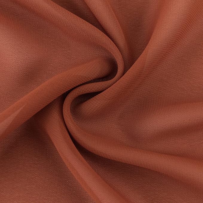 12Pack 9ft Chiffon Table Runner 14x108 Inch Sheer Romantic Table Runner for Wedding Birthday Party Bridal Shower Outdoor Decoration-Rust